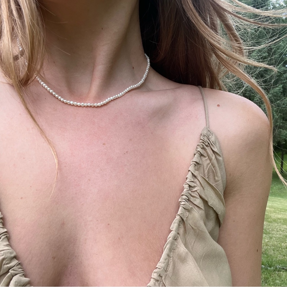 14k gold fill Pearl Necklace Choker